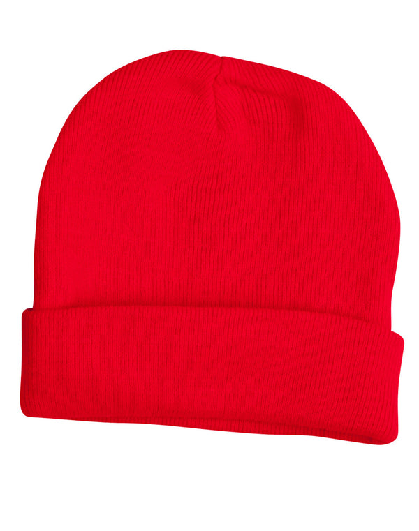 Roll Up Acrylic Beanie [CH28 - Red]