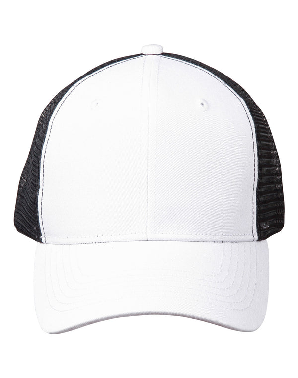 Premium Cotton Trucker Cap [CH89 - White / Black]