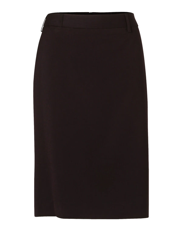 Womens PolyViscose Stretch Mid Length Lined Pencil Skirt [M9471 - Navy]