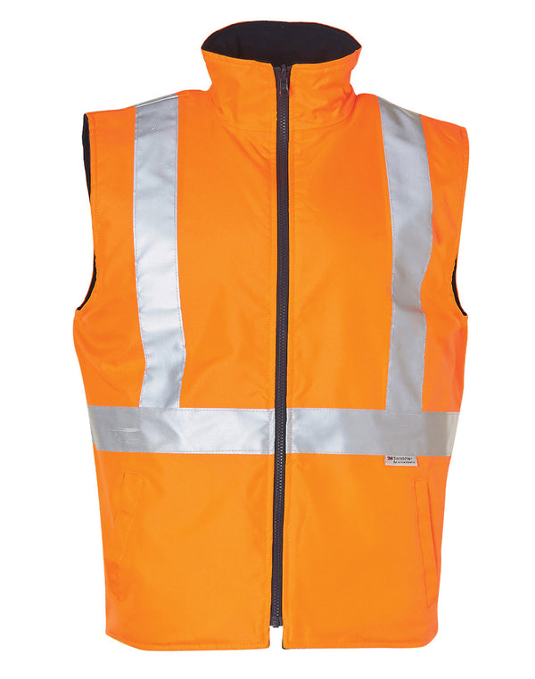 Hi Vis Reversible Safety Vest With 3 M Tapes [SW19A - Orange / Navy]