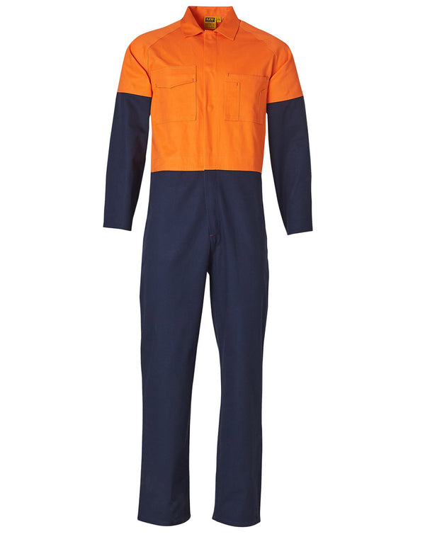 Mens Two Tone Coverall Stout Size [SW205 - Orange / Navy]