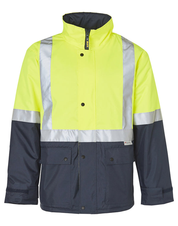 Hi Vis Two Tone Rain Proof Jacket With Quilt Lining [SW28A - Yellow / Navy]