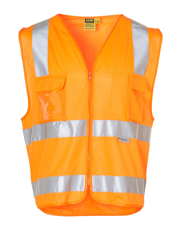 Hi Vis Safety Vest With Id Pocket  3 M Tapes [SW42 - Orange]