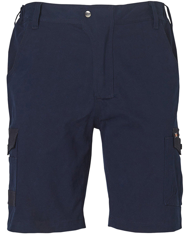 Mens Stretch Cargo Work Shorts With Design Panel Treatments [WP23 - Navy]