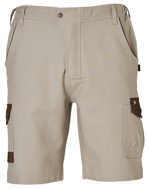 Mens Stretch Cargo Work Shorts With Design Panel Treatments [WP23 - Sand]