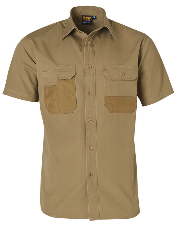 Durable Short Sleeve Work Shirt [WT05 - Khaki]