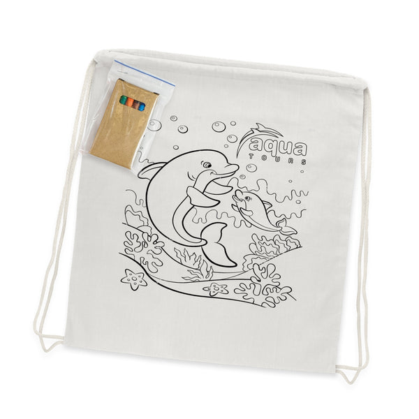 Cotton Colouring Drawstring Backpack [113013]