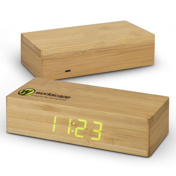 Bamboo Wireless Charging Clock [121419]